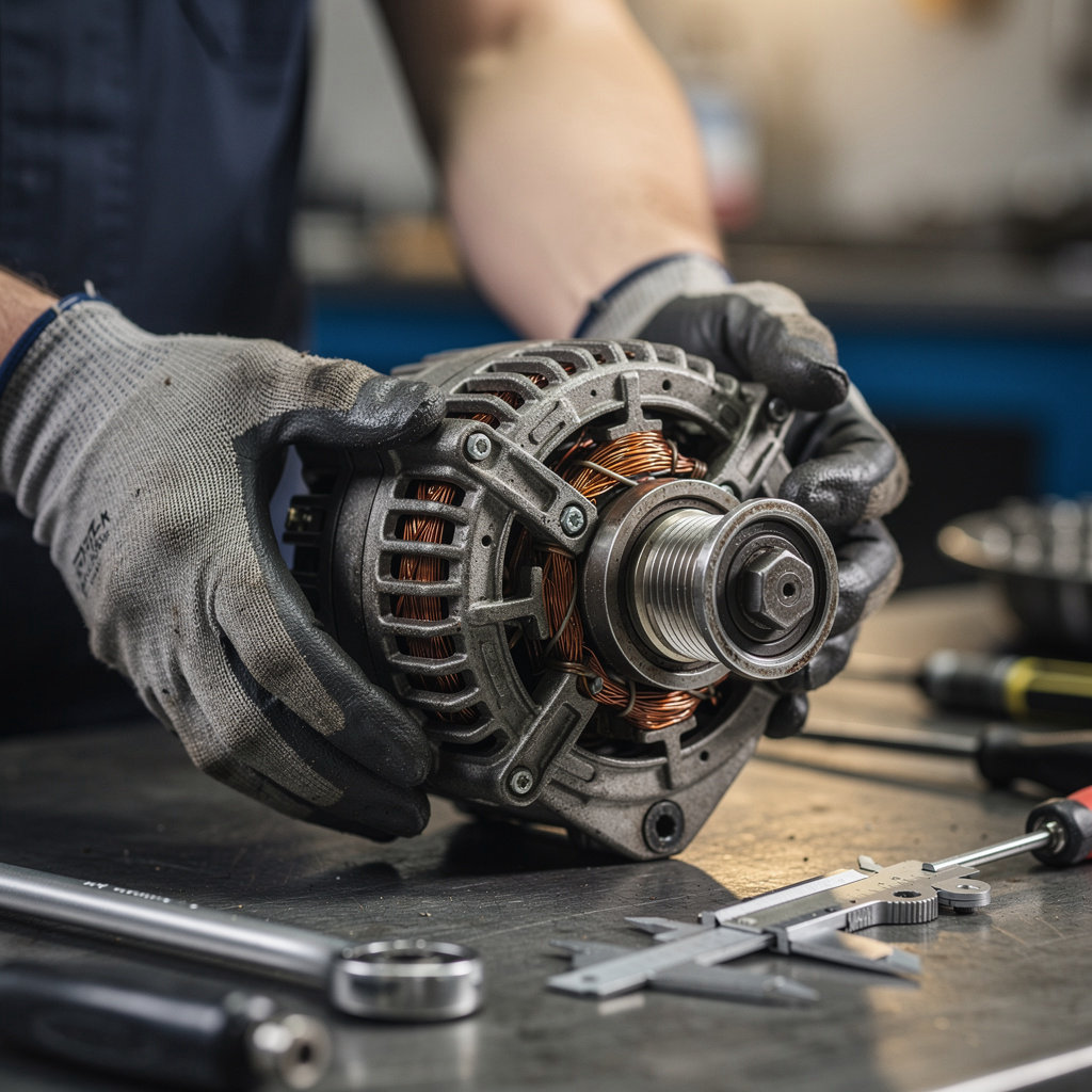 AGS Rebuilders Inc technician expertly rebuilding industrial machinery in Santa Barbara, CA